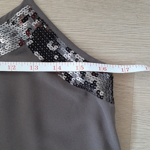 Grey Chiffon Top With Sequins - Picture 8 of 9